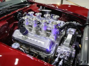 Stack injection EFI setup on a classic Chevy V8 engine | Borla Induction Stack injection system on a classic Chevy V8 engine with polished individual throttle bodies