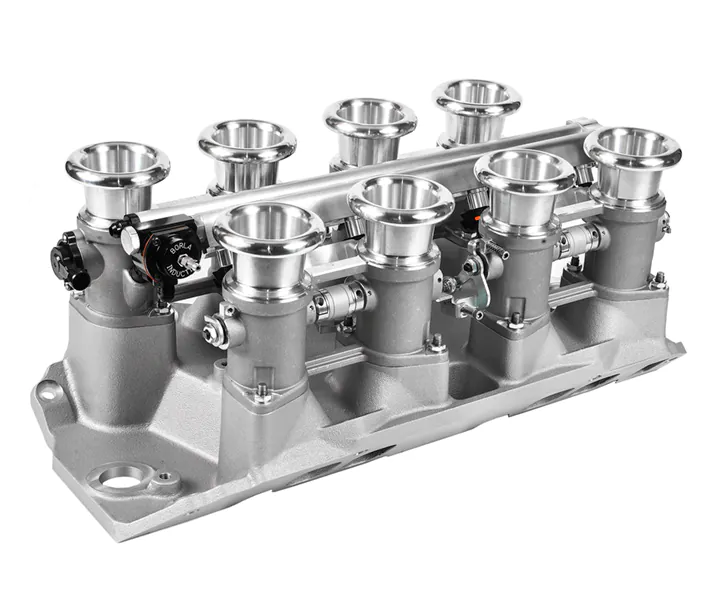 Borla Induction 8-stack individual throttle body EFI kit on cast aluminium intake manifold for 454 big block Chevy